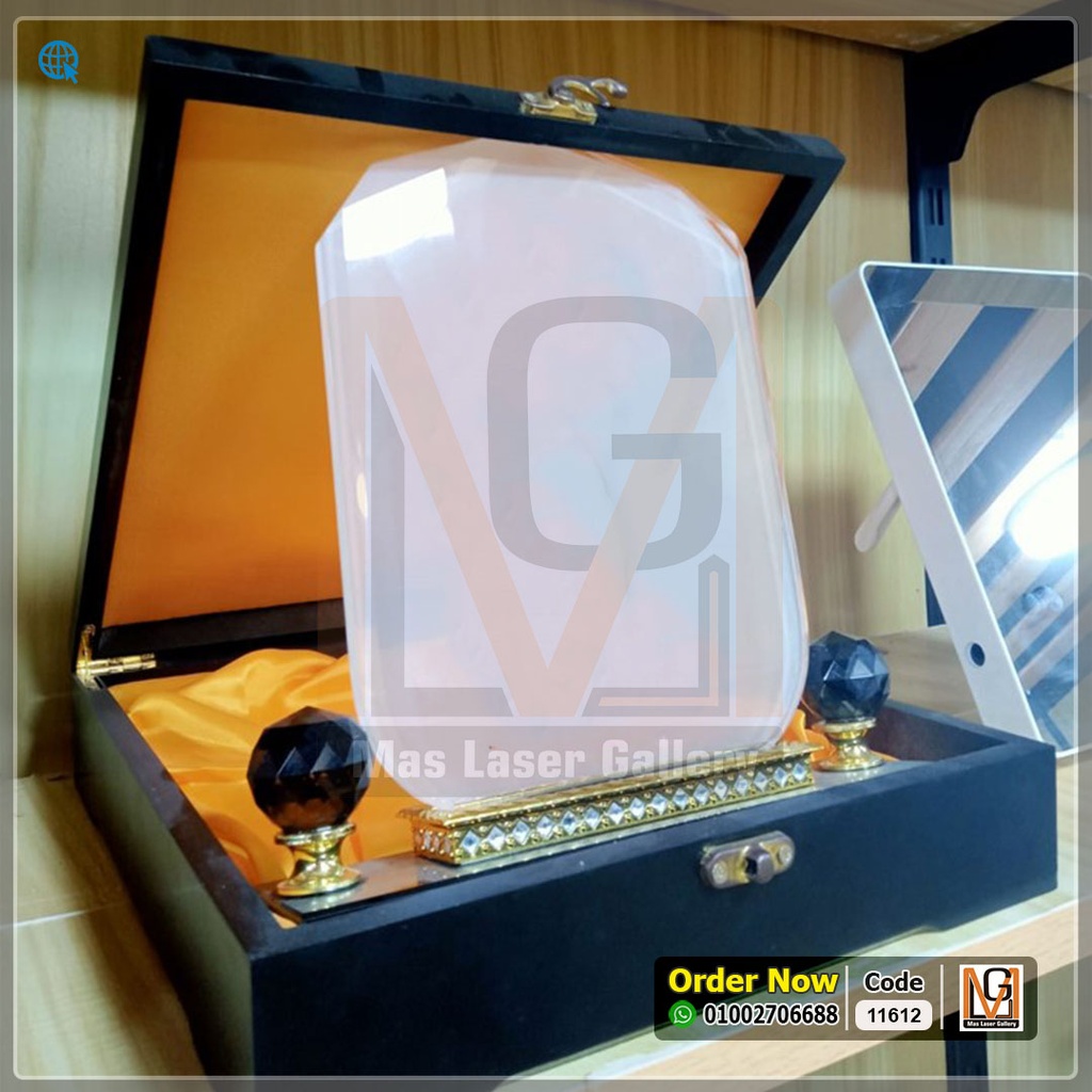 درع كريستال بعلبه خشب  | 11612