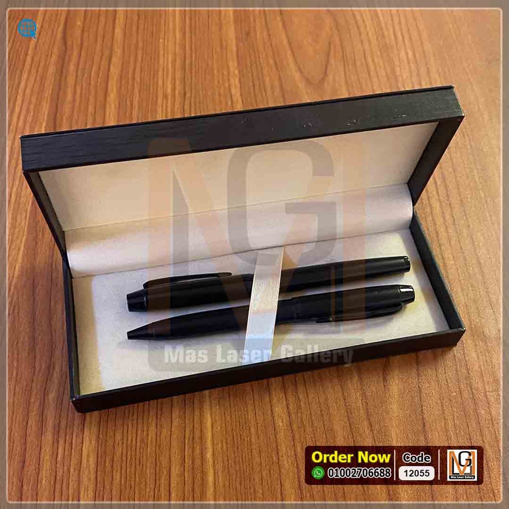 طقم قلم معدن اسود مط *9* | 12055