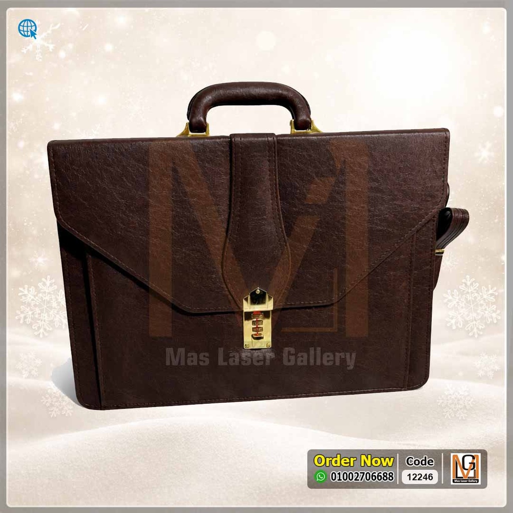 شنطة جلد بني غامق | 12246