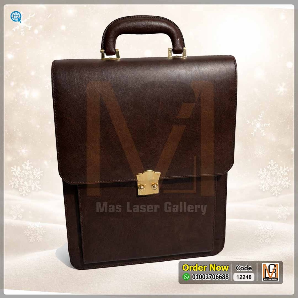 شنطة جلد بني غامق | 12246