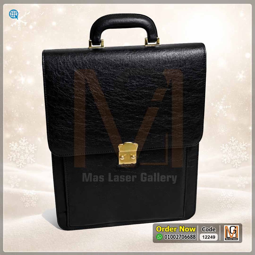 شنطة جلد اسود طولي | 12249