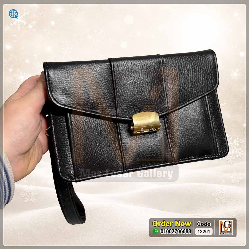 شنطة يد جلد اسود | 12261