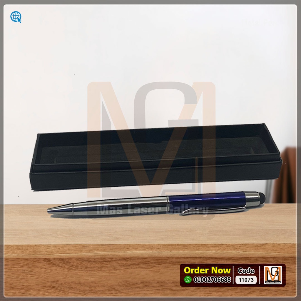 طقم قلم ازرق وفضي بتتاش للموبايل *9* | 11073