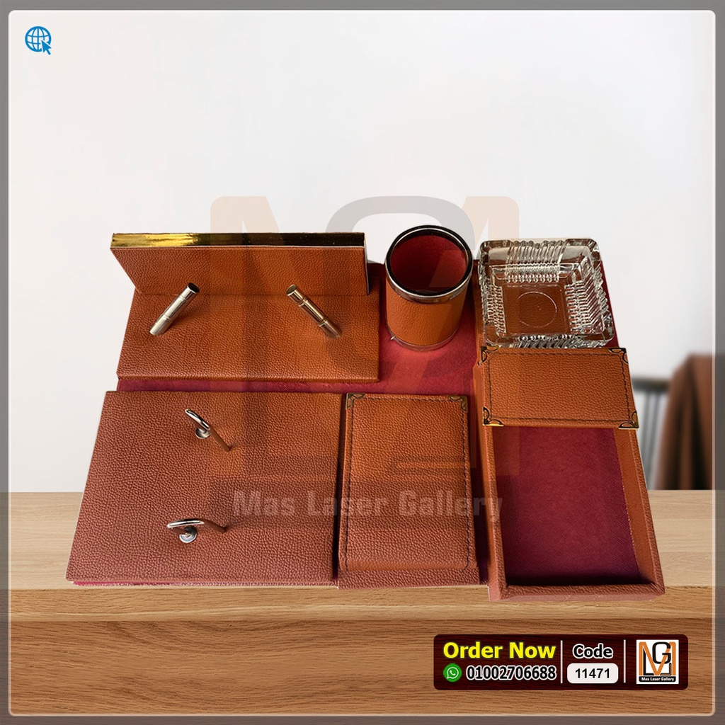 طقم مكتب جلد جملي ( 8 قطع) *20* | 11471