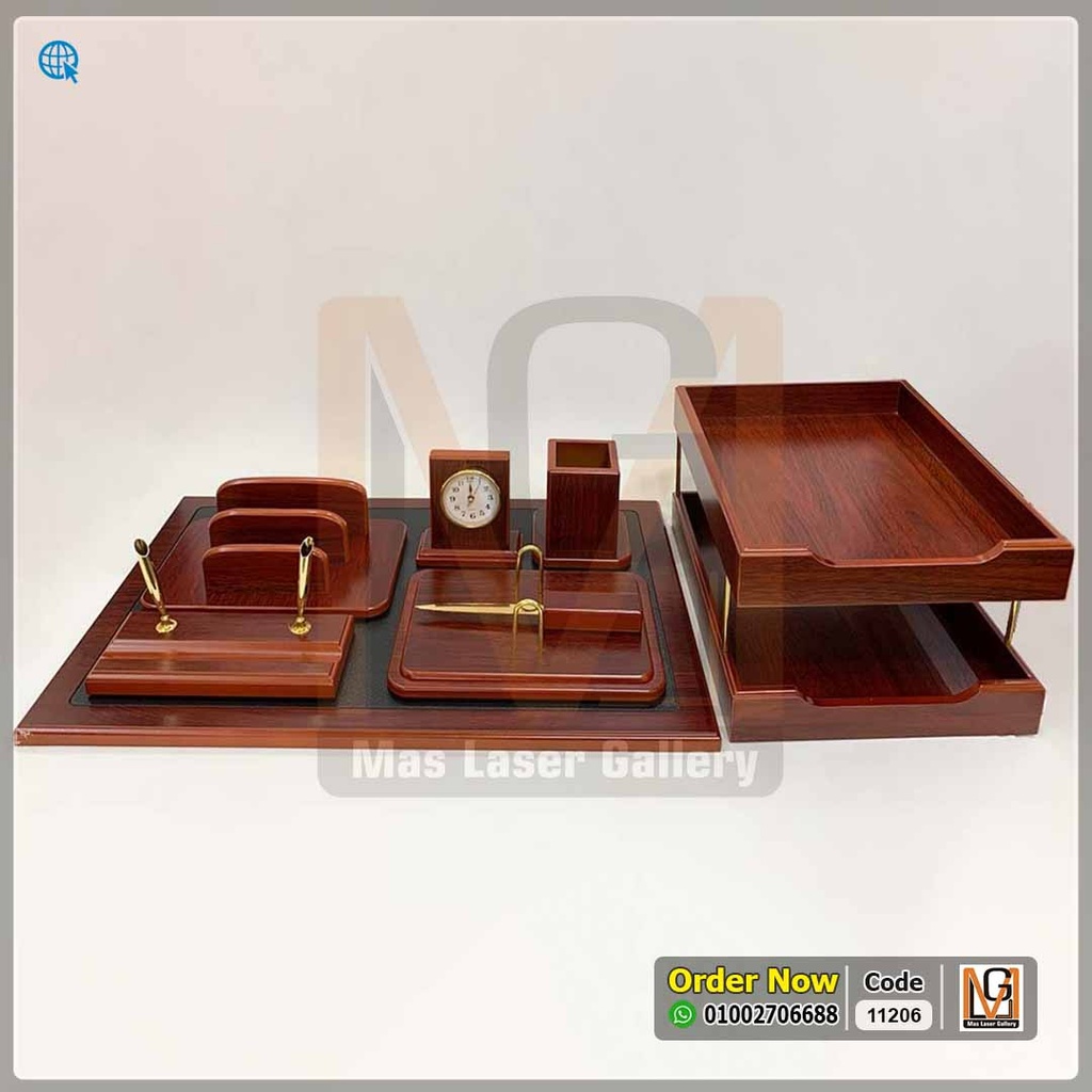 طقم مكتب خشب 9 قطع بني  | 11206
