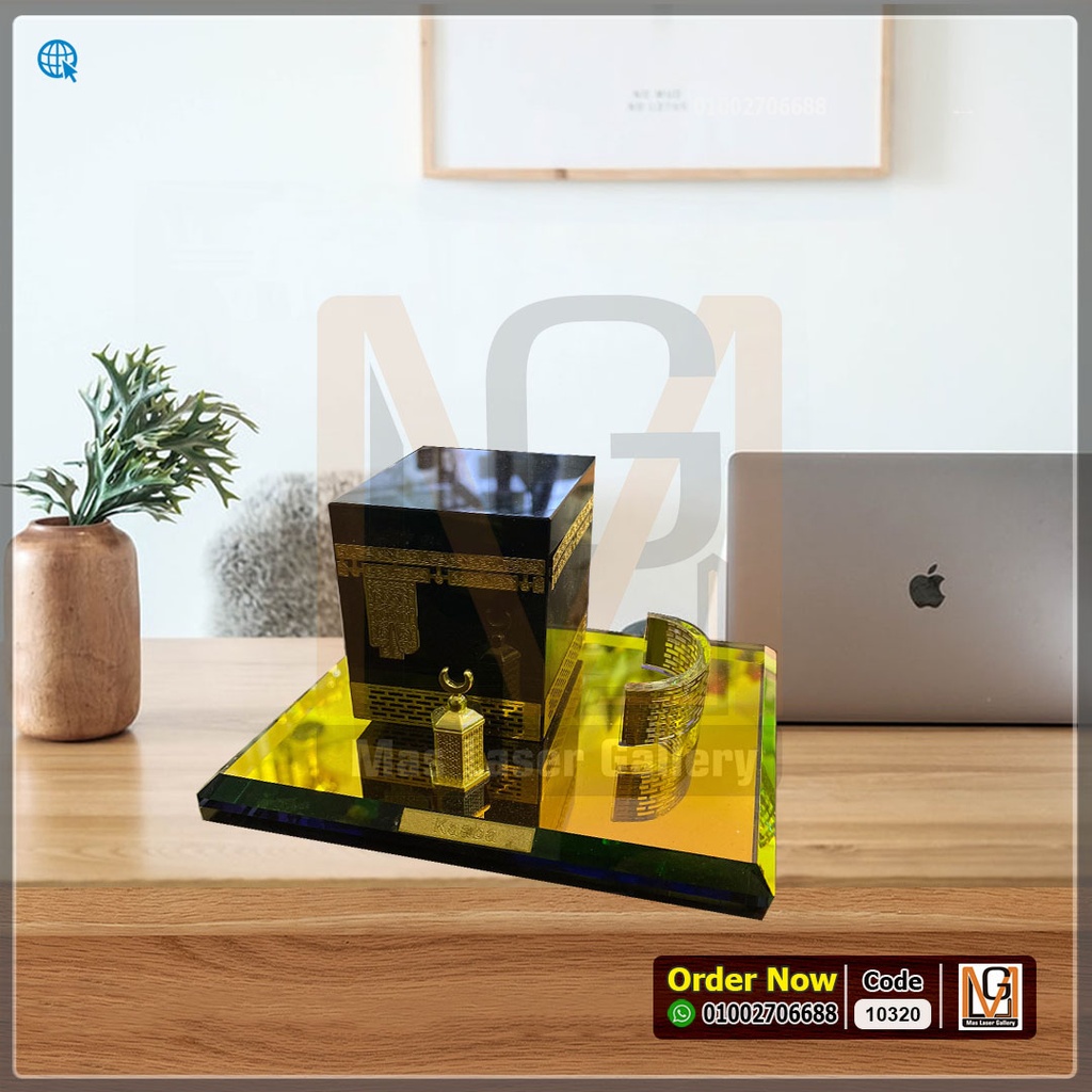 كعبه كريستال بحجر اسماعيل كبيرة  | 10320