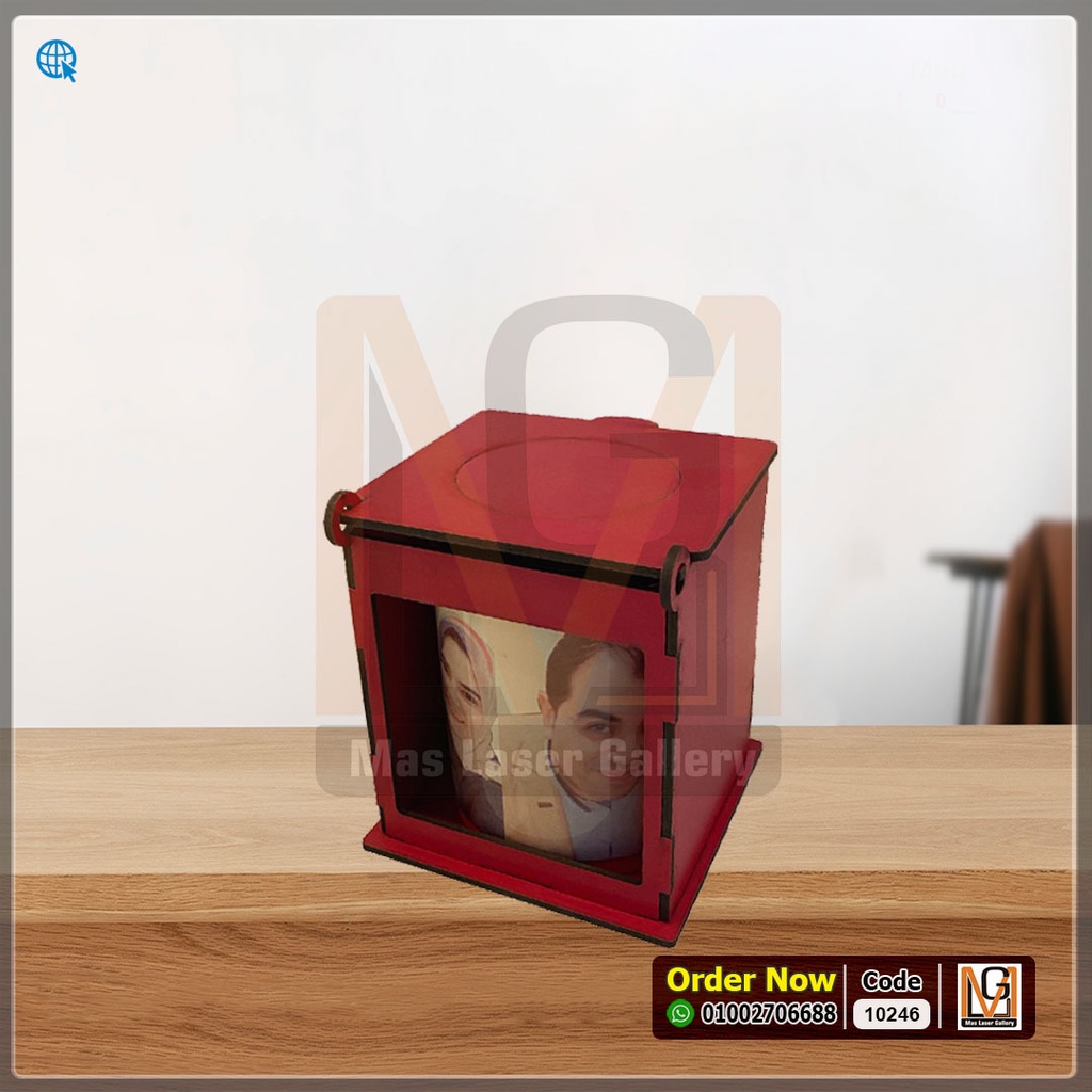 مج مطبوع بعلبه خشب حمراء  | 10246