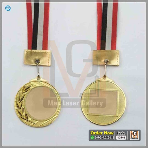 [761411] ميدالية صدر ذهبي وجهين 7 سم غصن *8* | 10546