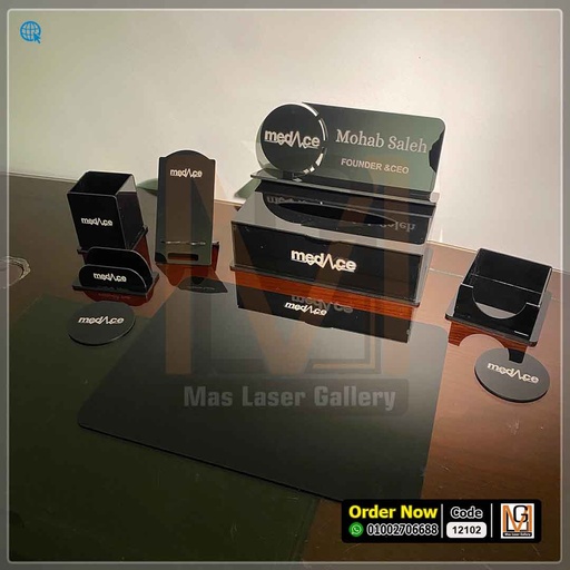 طقم مكتب اكليريك اسود   | 12102