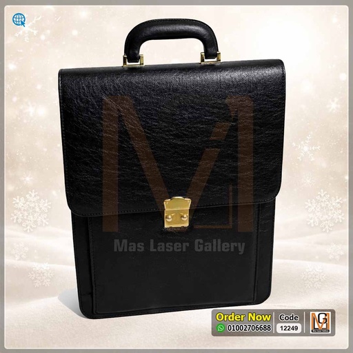 شنطة جلد اسود طولي | 12249